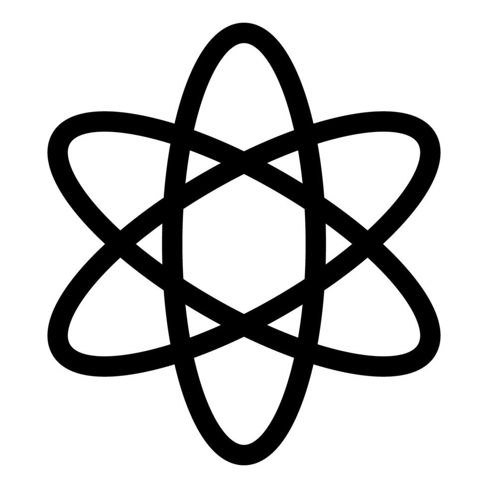 Atomic icon without a nucleus. Radioactive isotope. vector