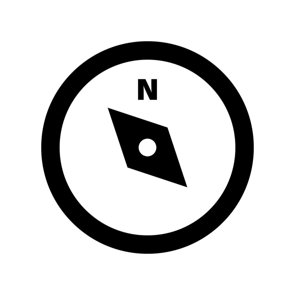 Compass silhouette icon. Navigation tool. vector