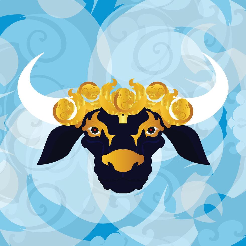 Cow Head Khmer vector