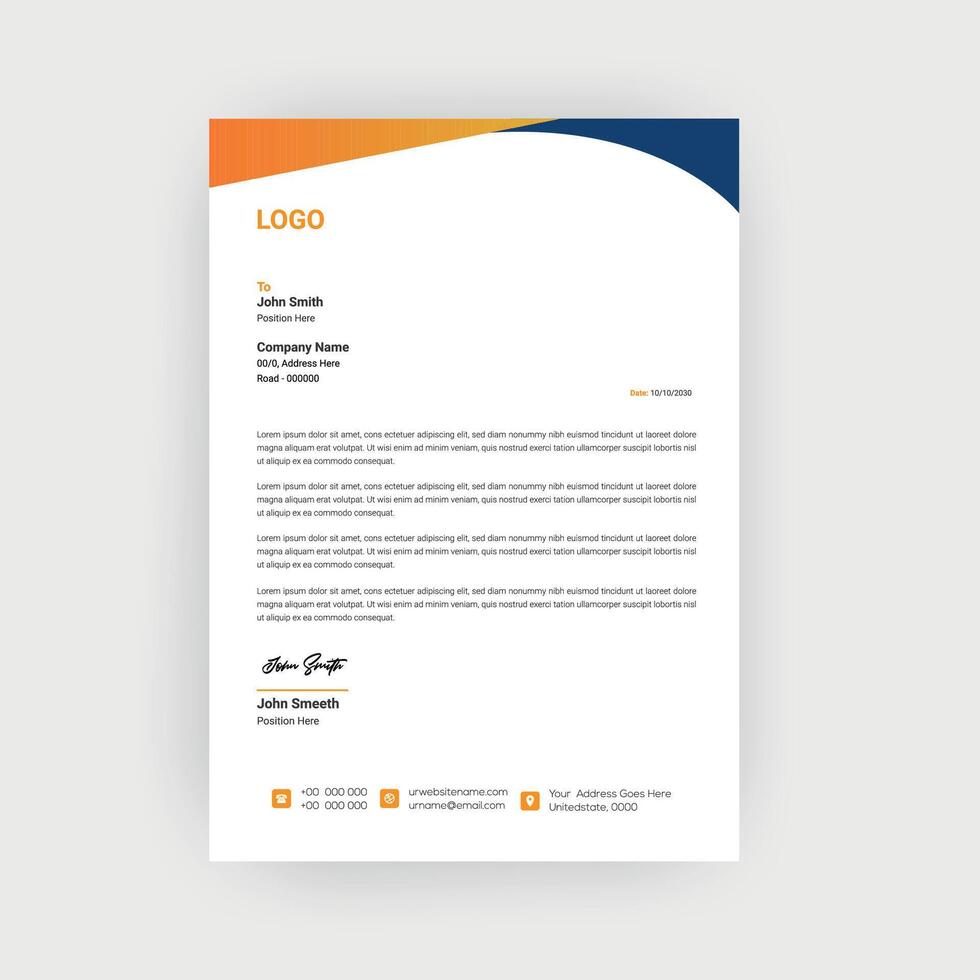 Simple and Creative letterhead Template design vector