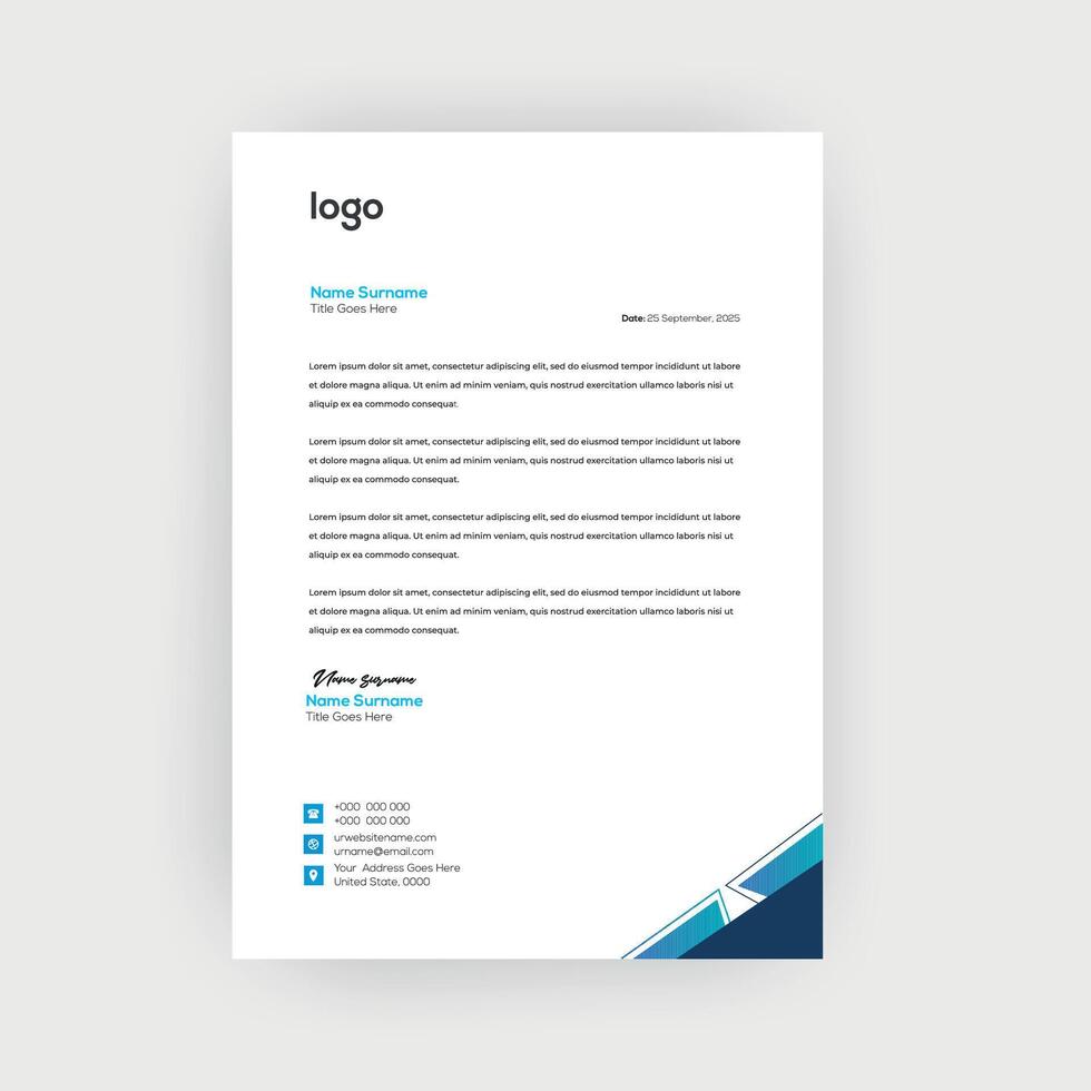 Simple and Creative letterhead Template design vector