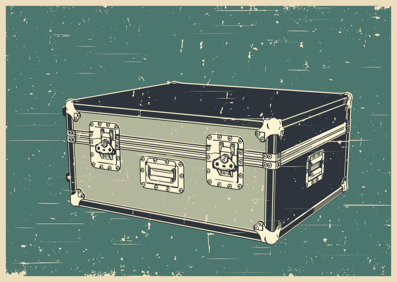 Road case for stage equipment retro poster vector