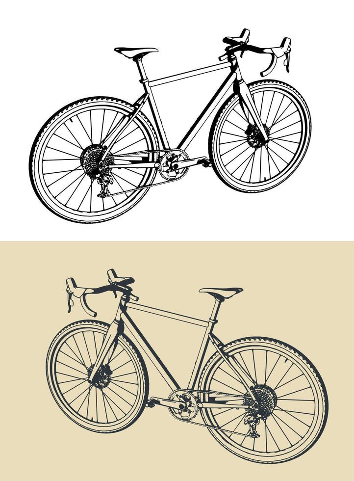 Road bike illustrations vector