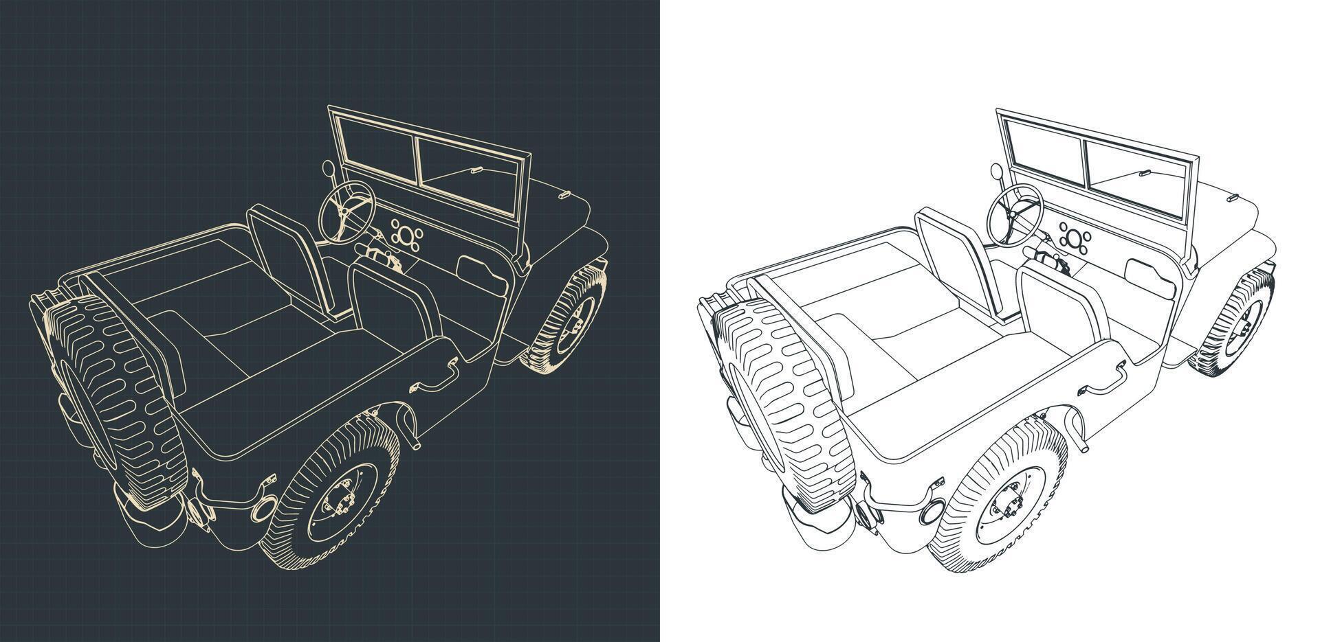 All-terrain vehicle drawings vector