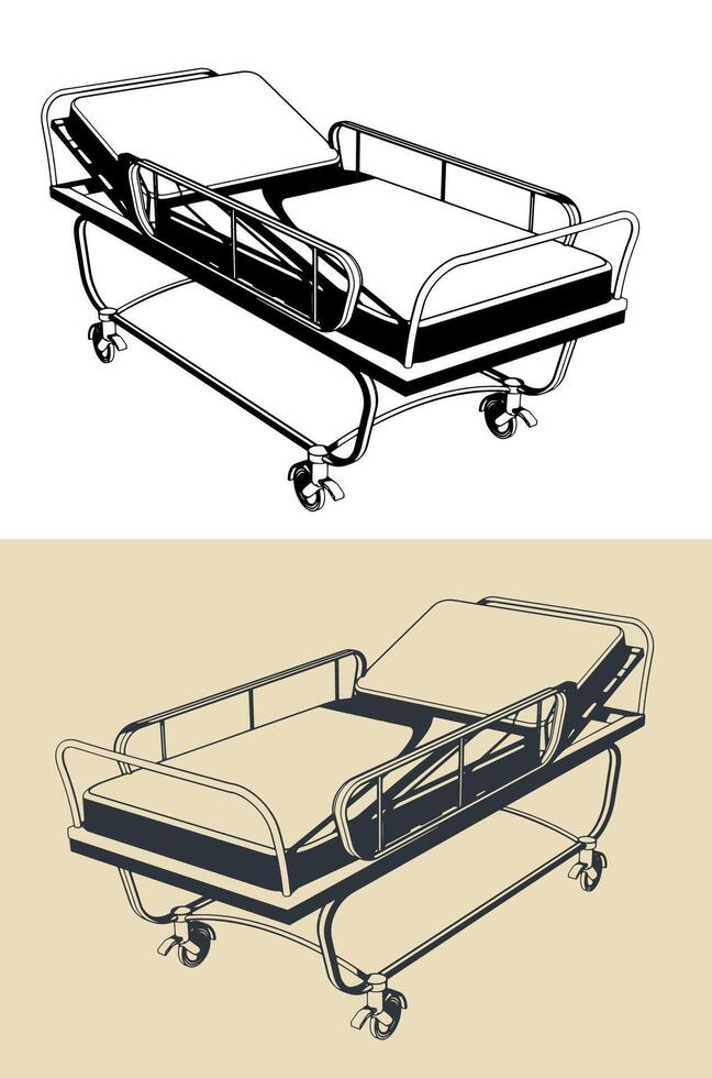 Emergency service stretcher vector