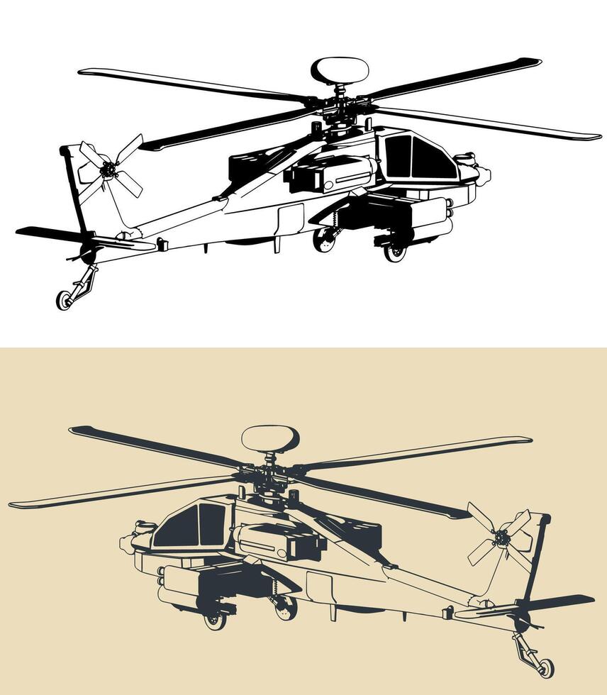 AH-64 Apache helicopter vector