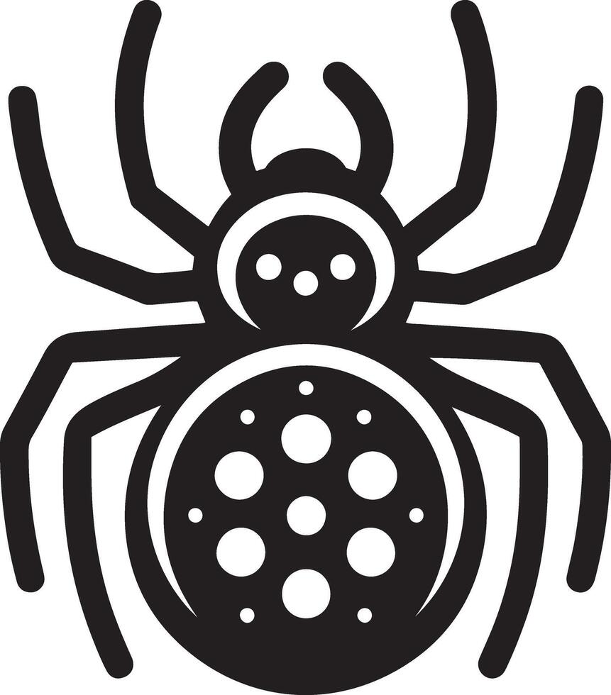 Spider icon illustration with solid line style. vector