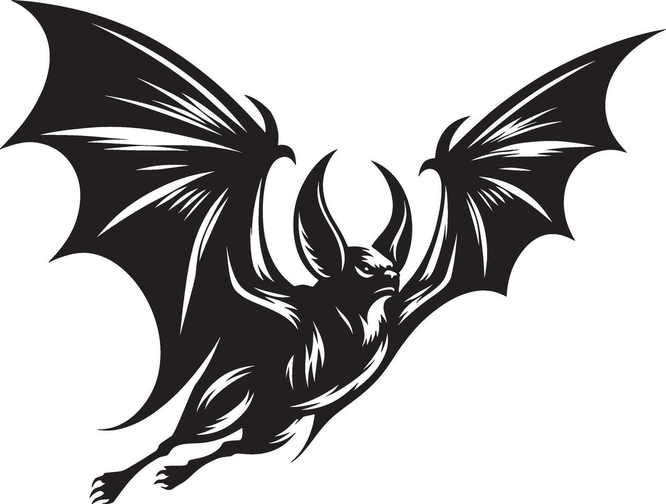 Flying Halloween bat illustration. vector