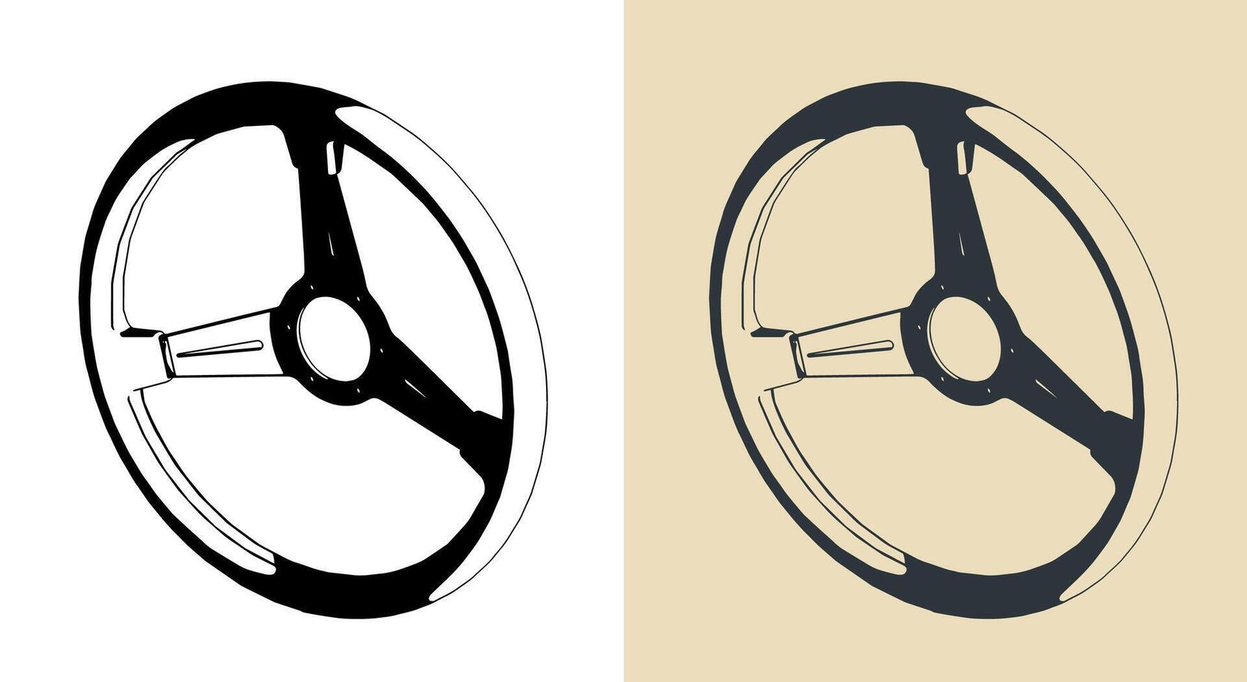 Sports car steering wheel vector