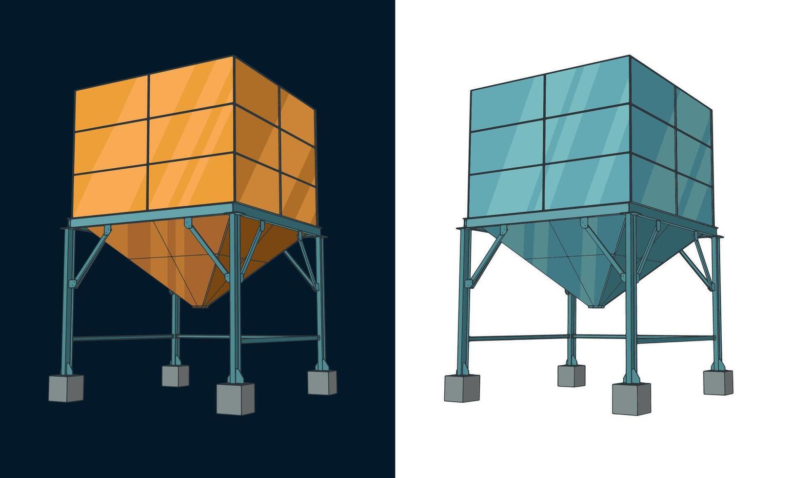 Silo storage illustration vector