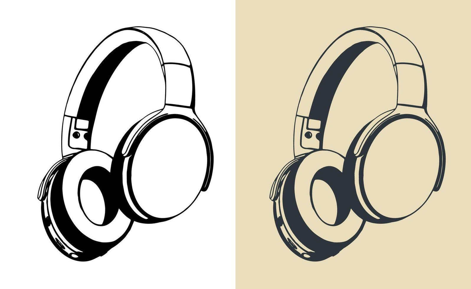 Wireless headphones illustrations vector