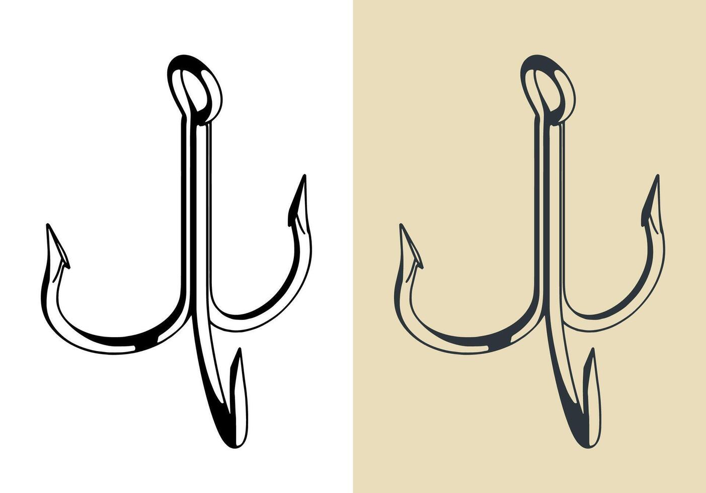 Treble fishing hook vector