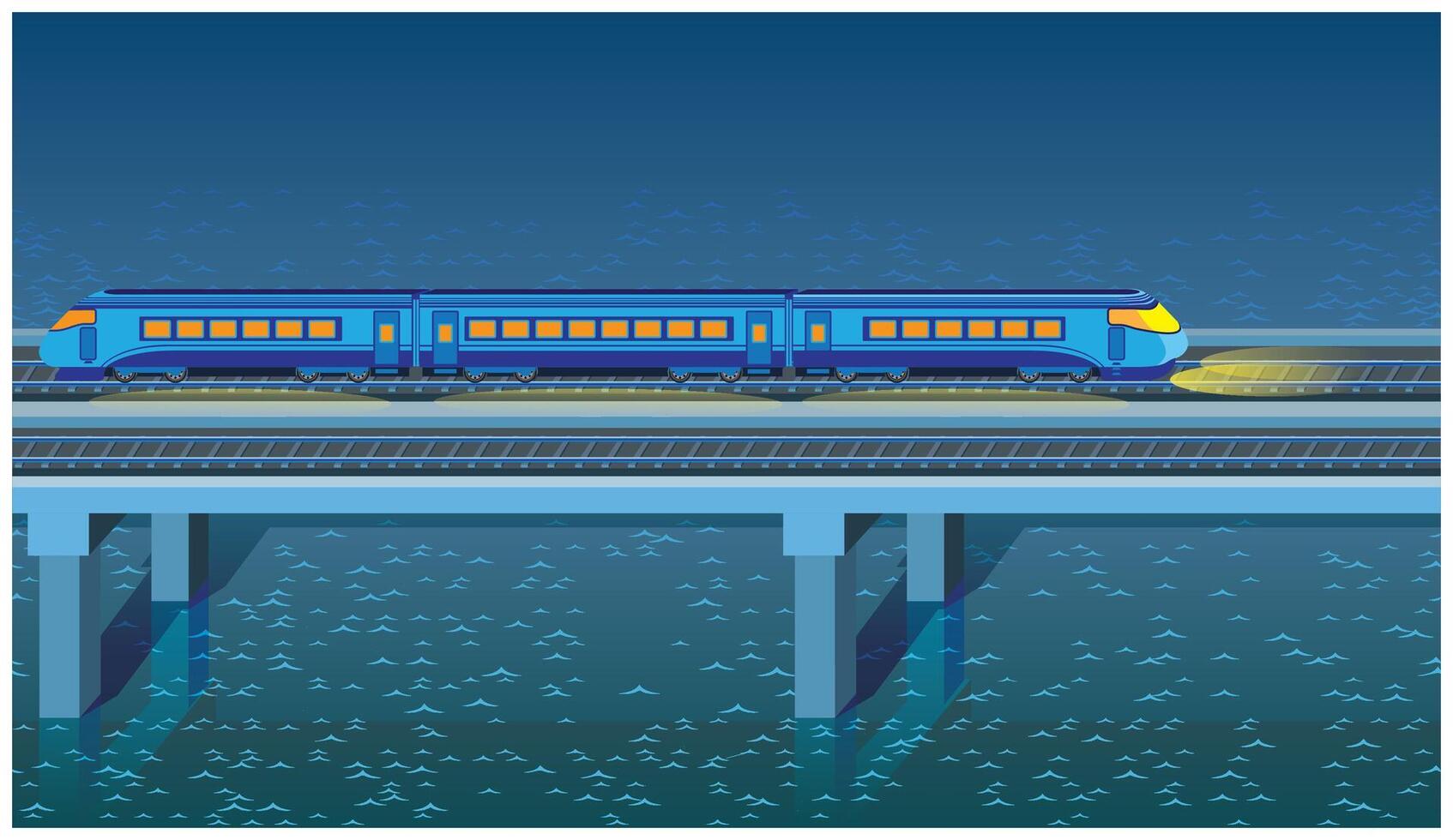 Night Express on the Bridge vector