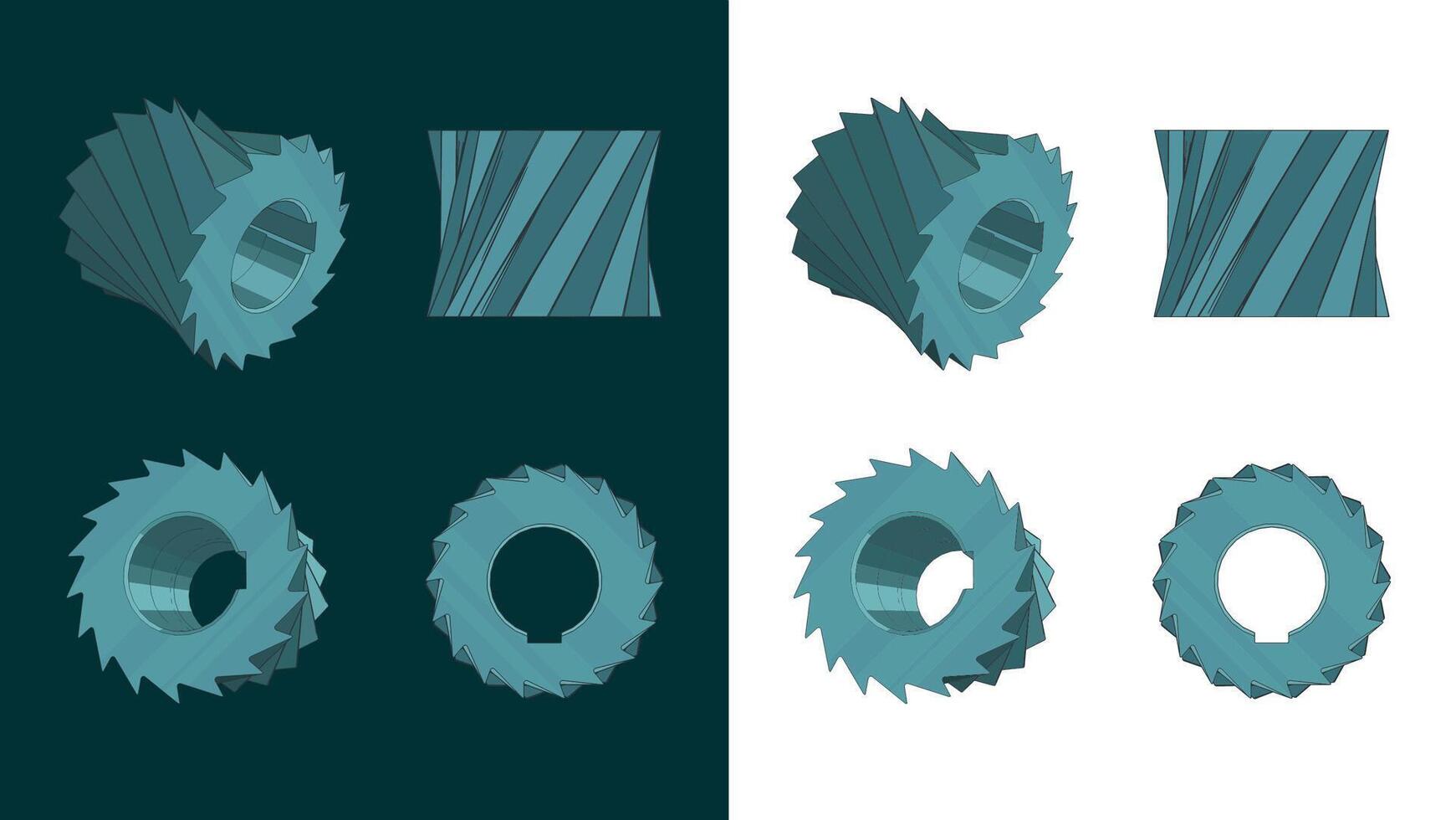 Cylindrical milling cutter vector