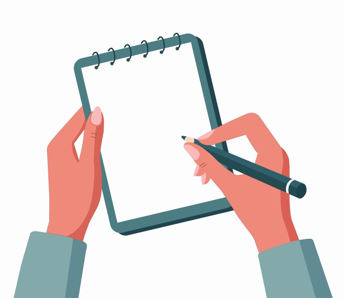 Man Holds Clipboard and pencil. For budget planning vector