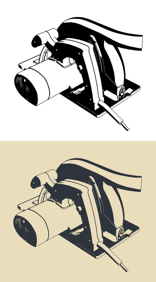 Circular saw sketches vector