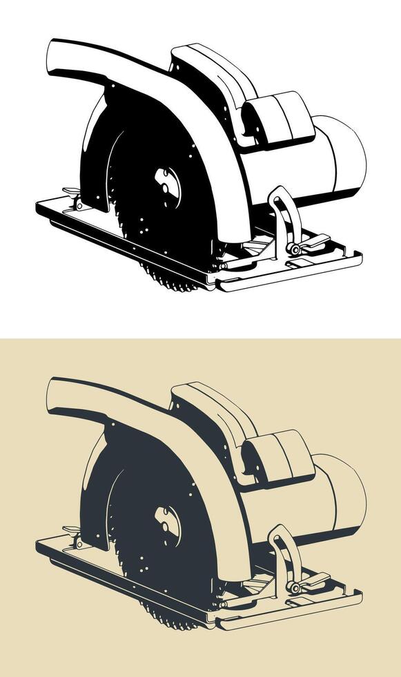 Circular saw illustrations vector