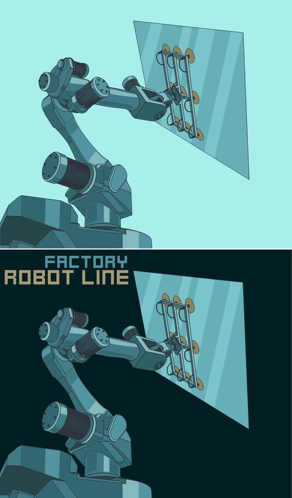 Robot with vacuum gripper illustration vector