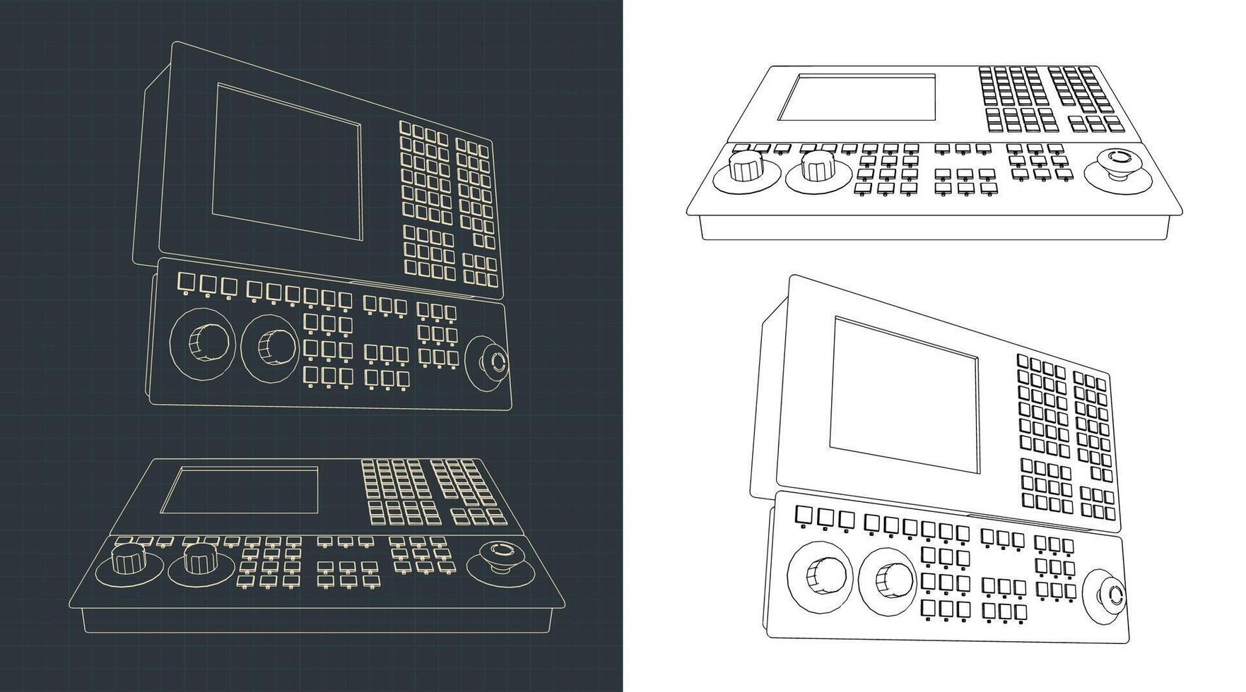 Remote control for automated plant lines drawings vector