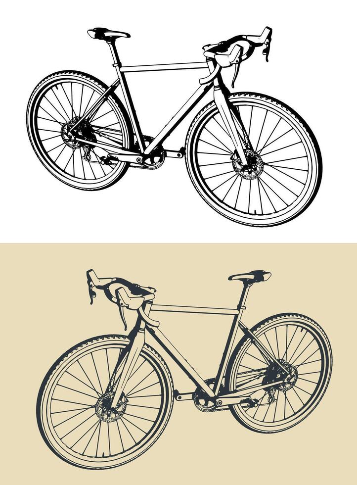 Road bike illustrations vector