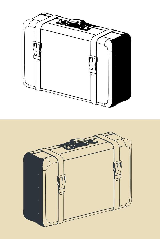 Travel retro suitcase vector