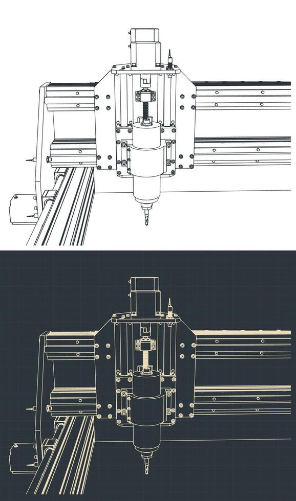 CNC machine for 3D carving drawings vector