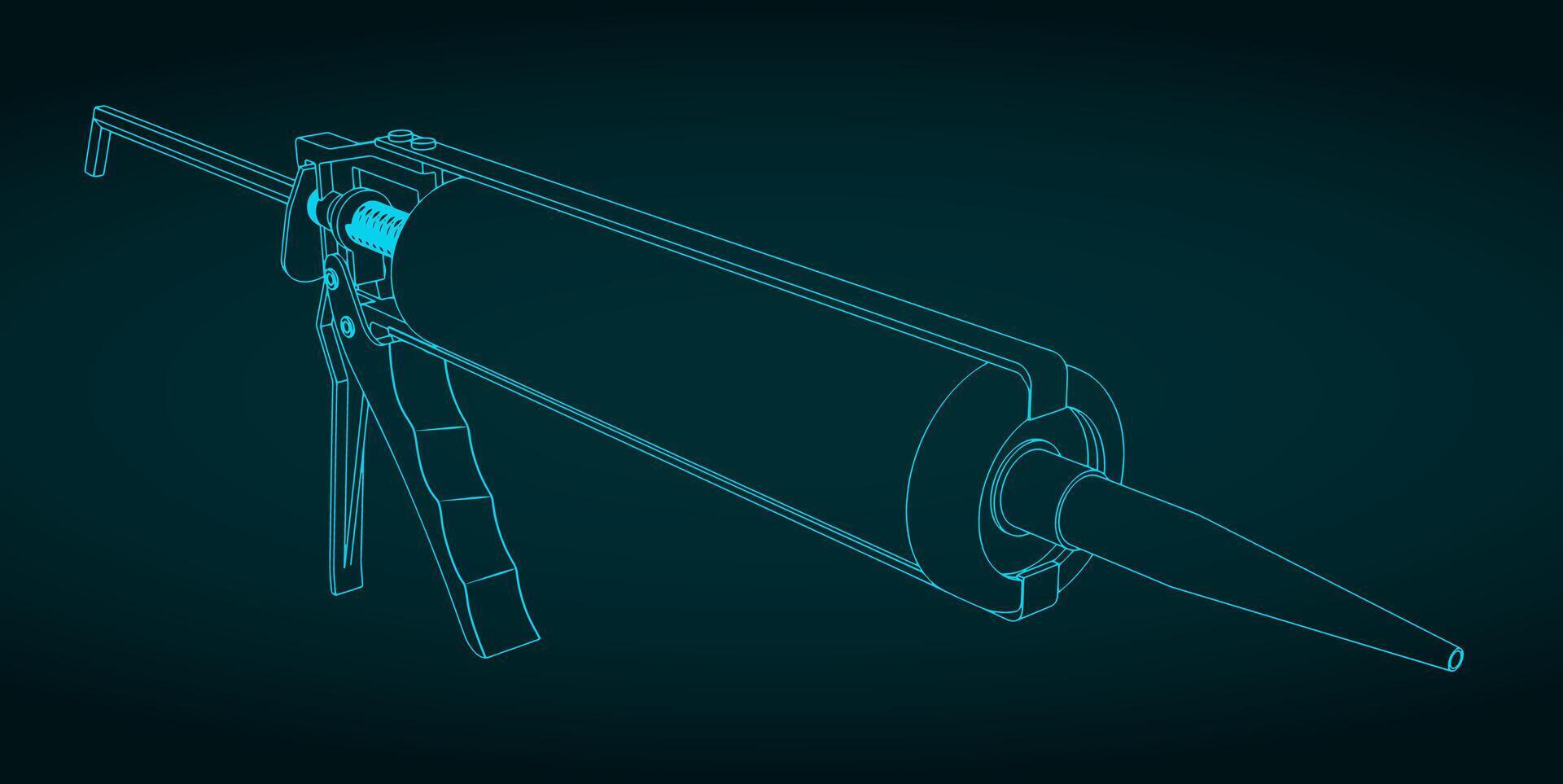 Caulking gun drawing vector