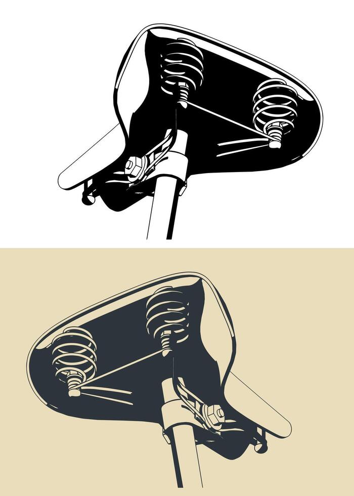 Retro bike saddle close up vector