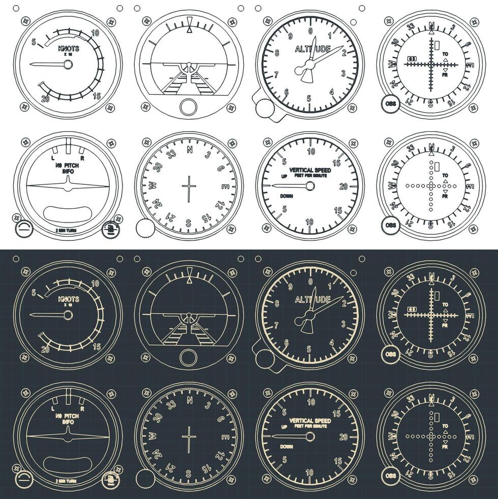 Airplane control panel vector