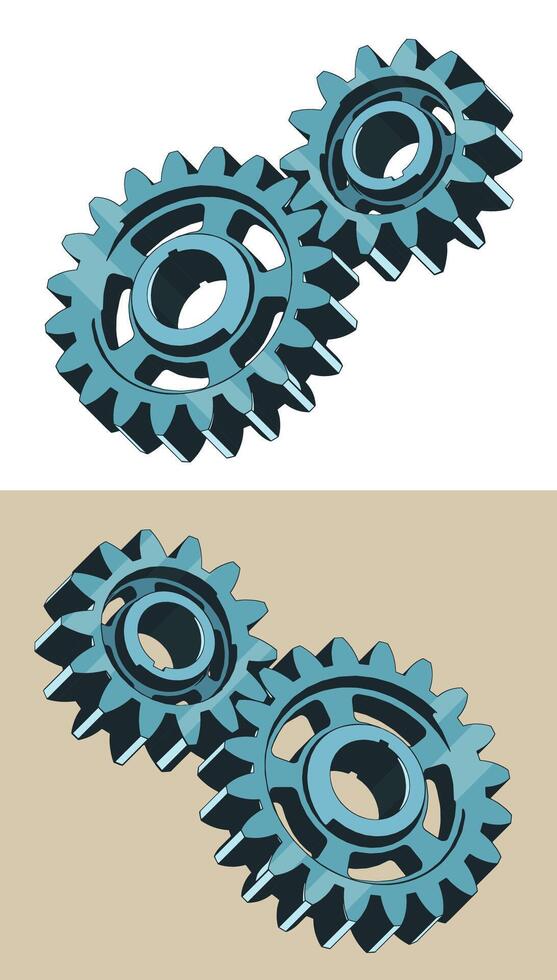 Stylized illustration of gears vector