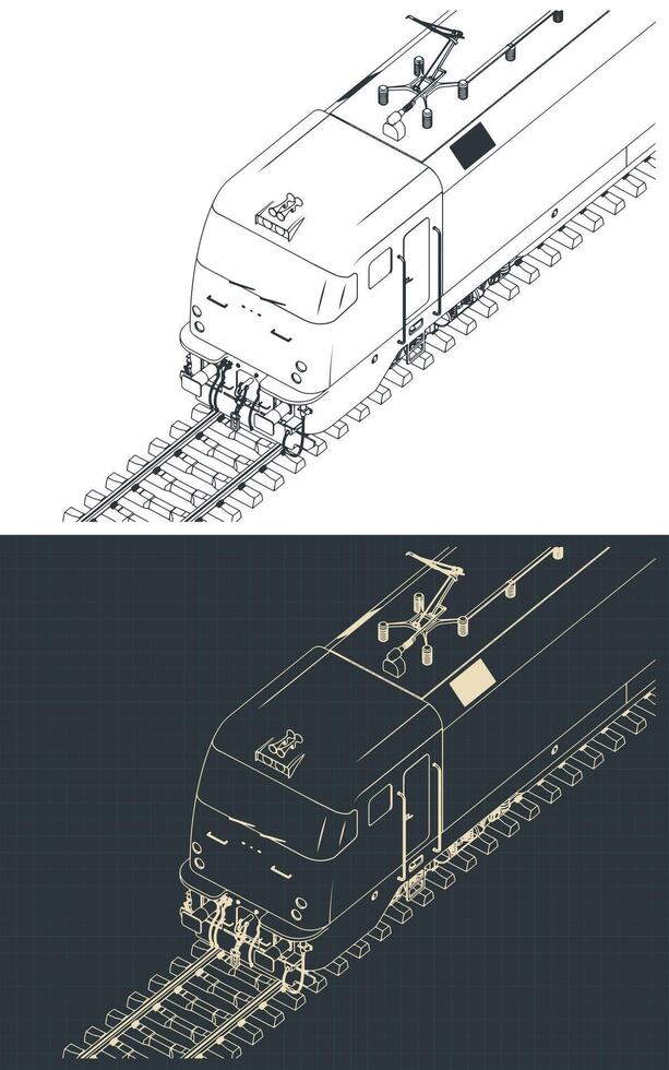 Electric locomotive illustrations vector
