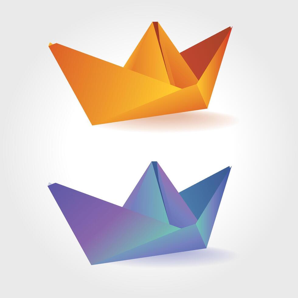 Colorful paper boats vector