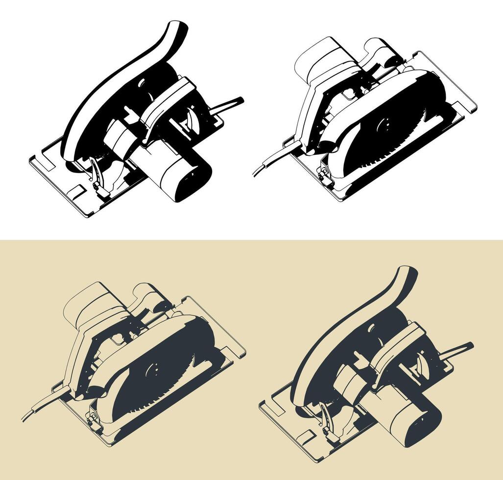 Circular saw illustrations vector