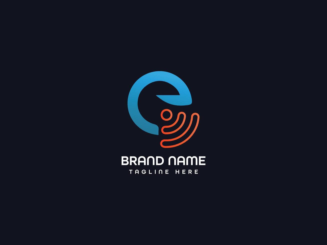 Letter E wireless logo design vector
