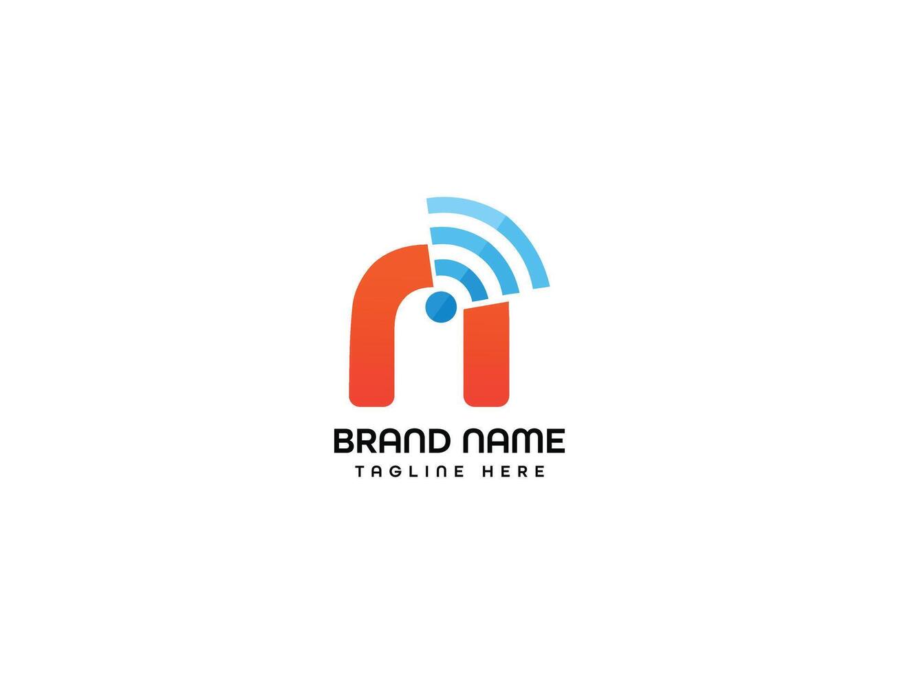 Letter N wireless logo design vector