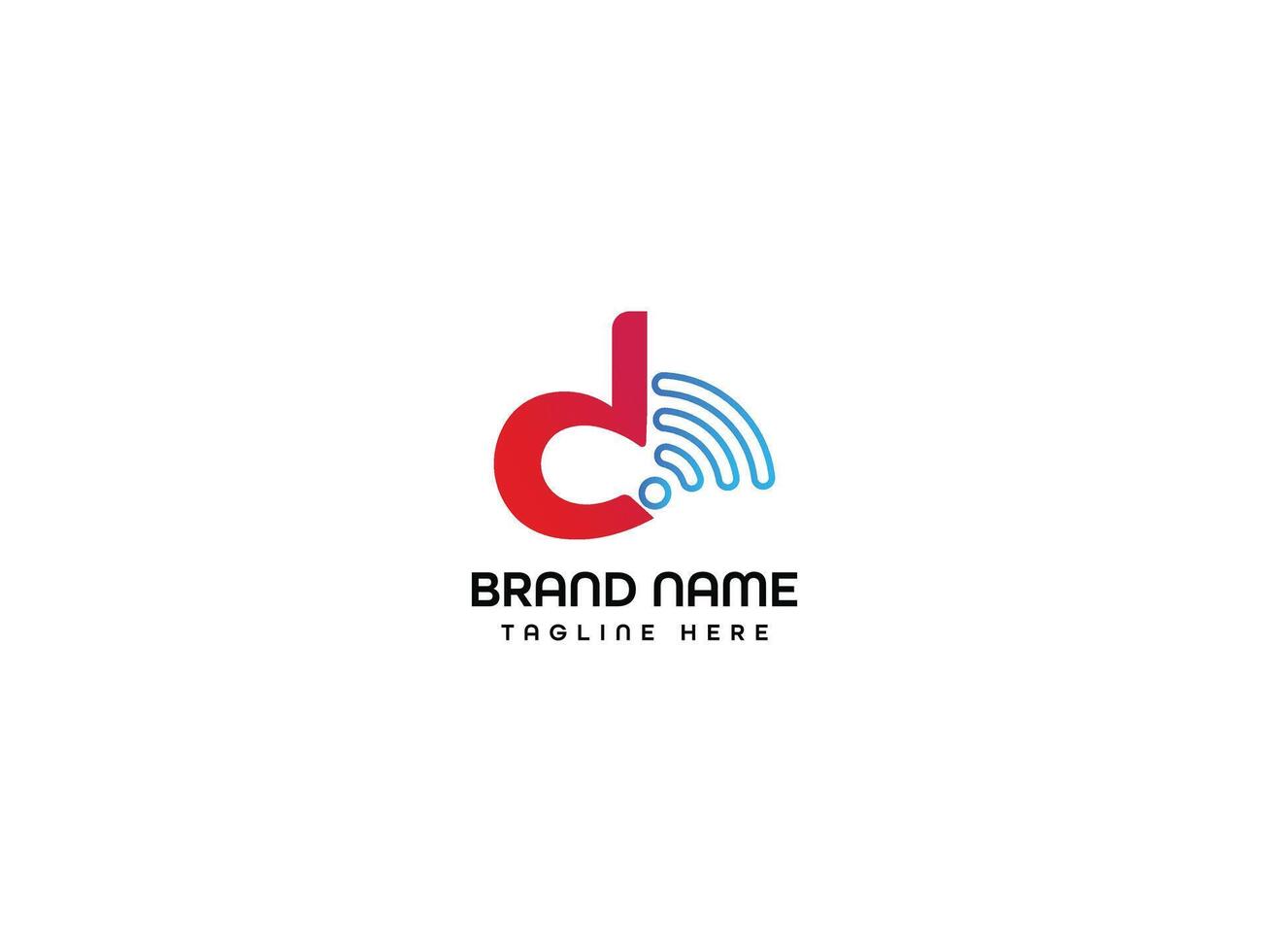 Letter D wireless logo design vector