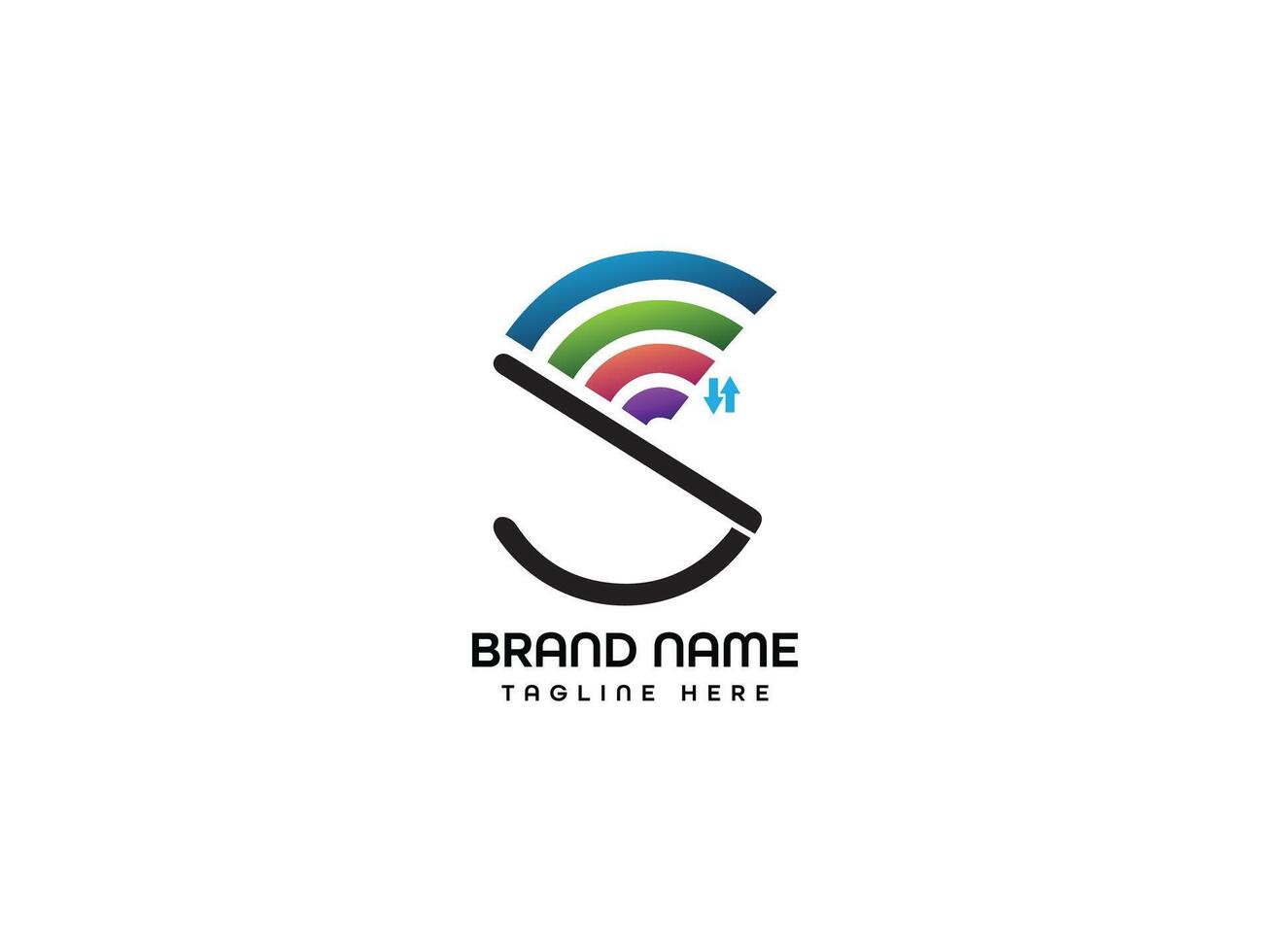 Letter S wireless logo design vector