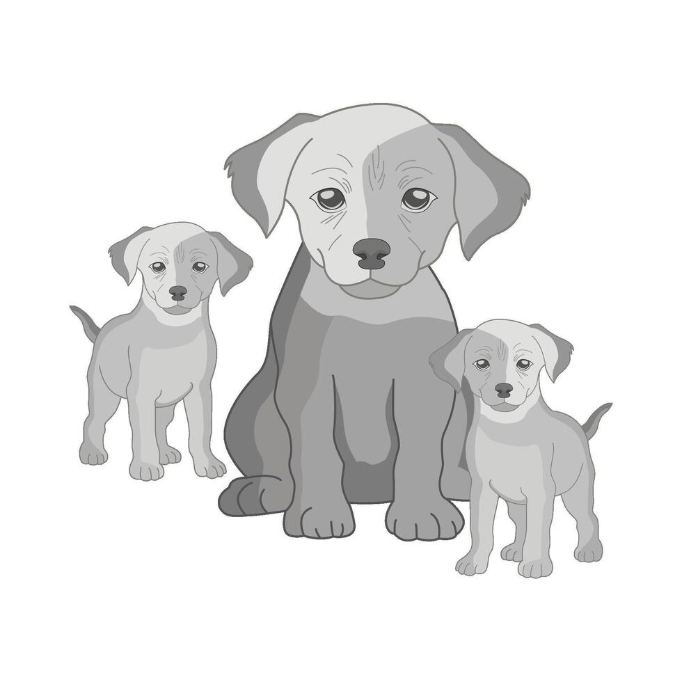 illustration of dog family vector