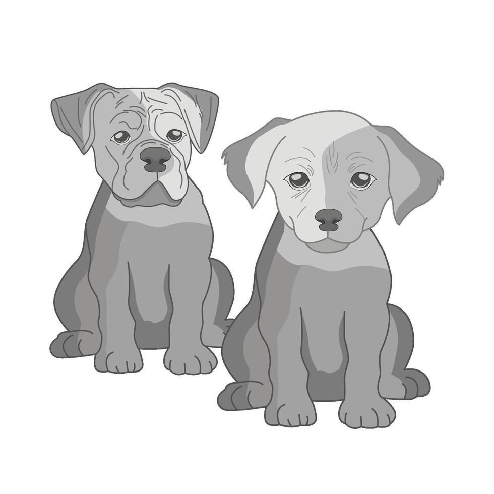 illustration of two dogs vector