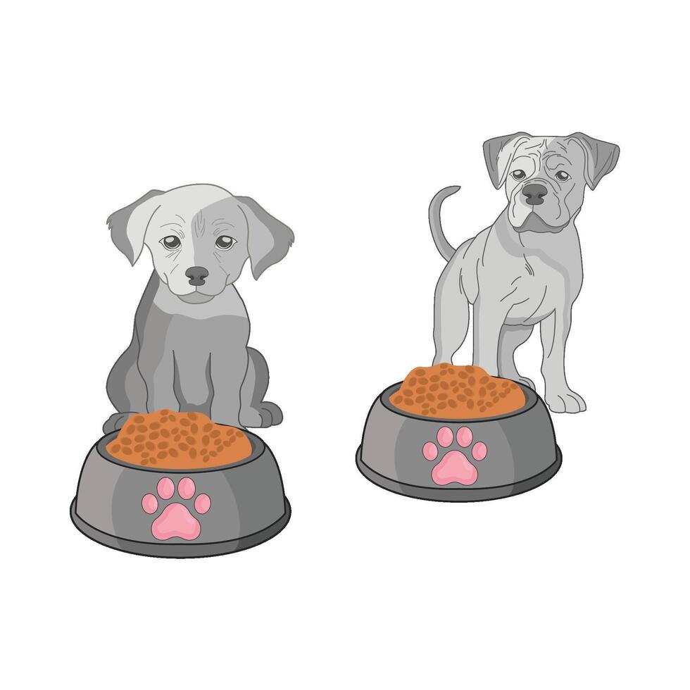 illustration of dog and food vector