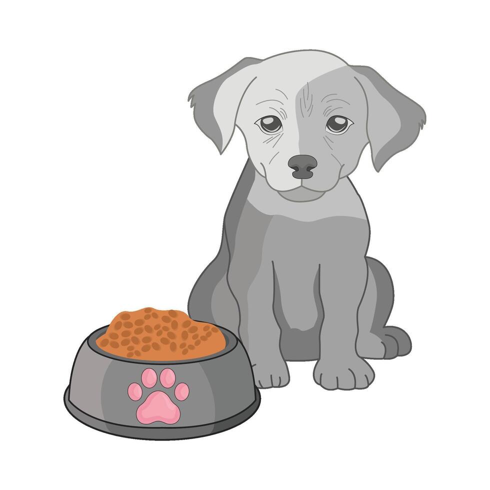 illustration of dog and food vector