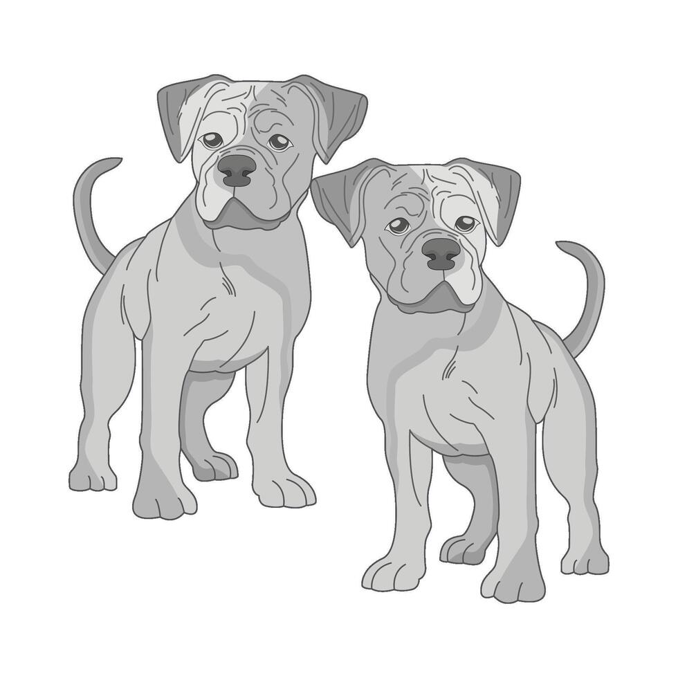 illustration of two dogs vector