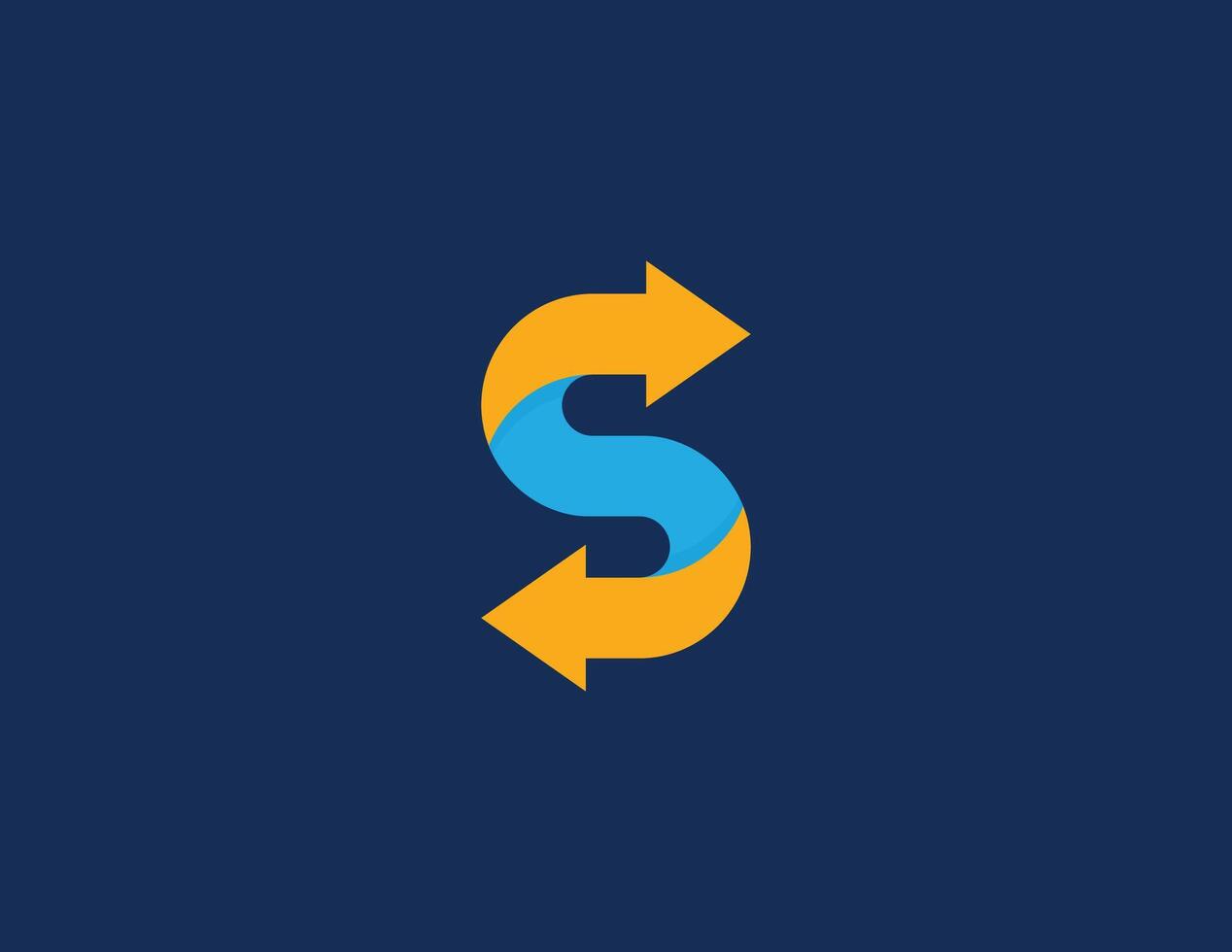 initial Letter S Arrow Logo Concept icon sign symbol Design Element. Financial, Logistics, Consulting Logotype. Illustration template vector
