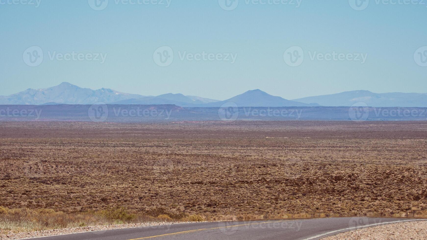 Steppe and Patagonian mountains photo