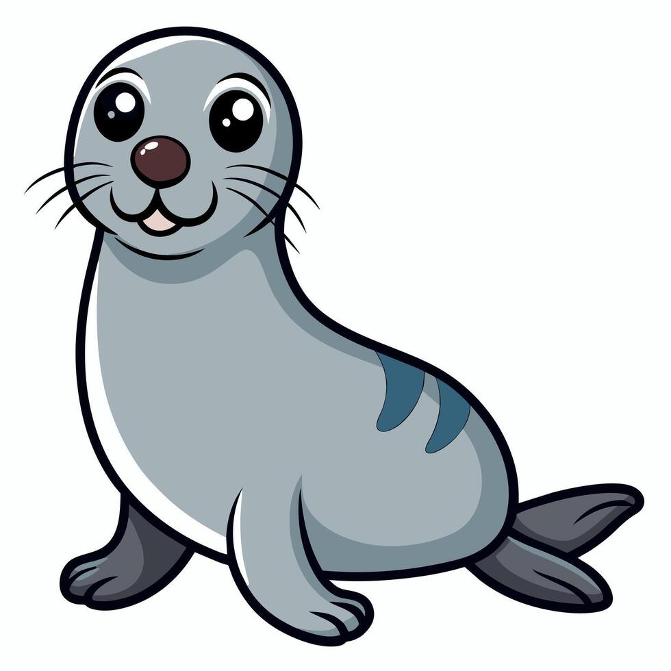 seal animal illustration flat style, a seal animal vector