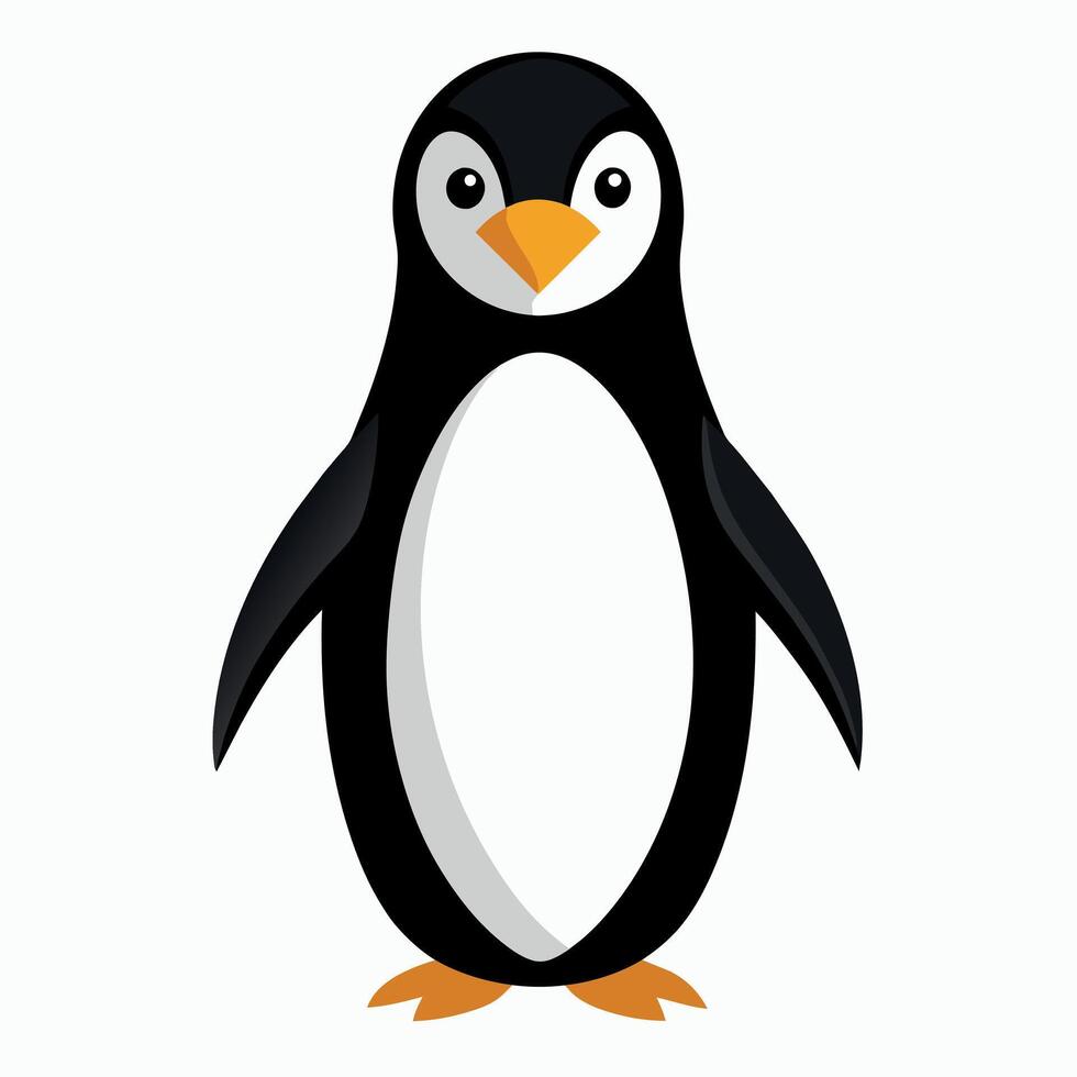 Penguin flat style illustration vector