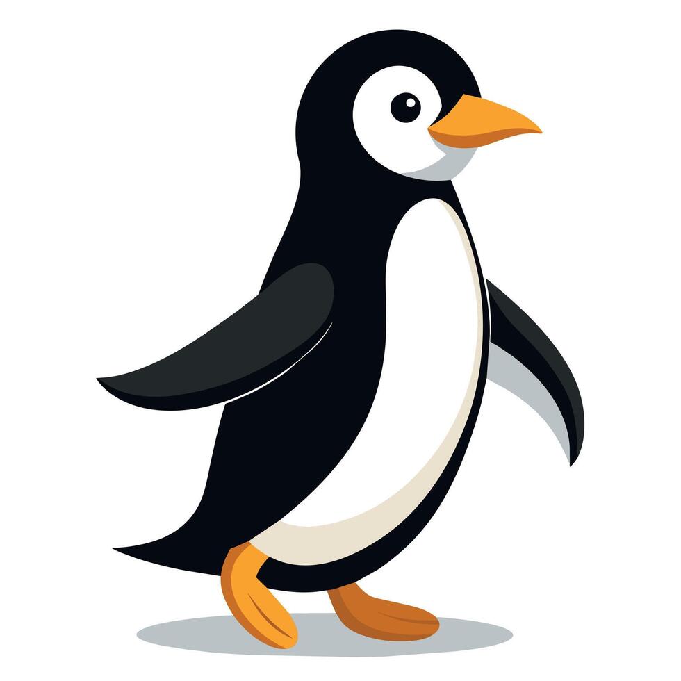 Penguin flat style illustration vector