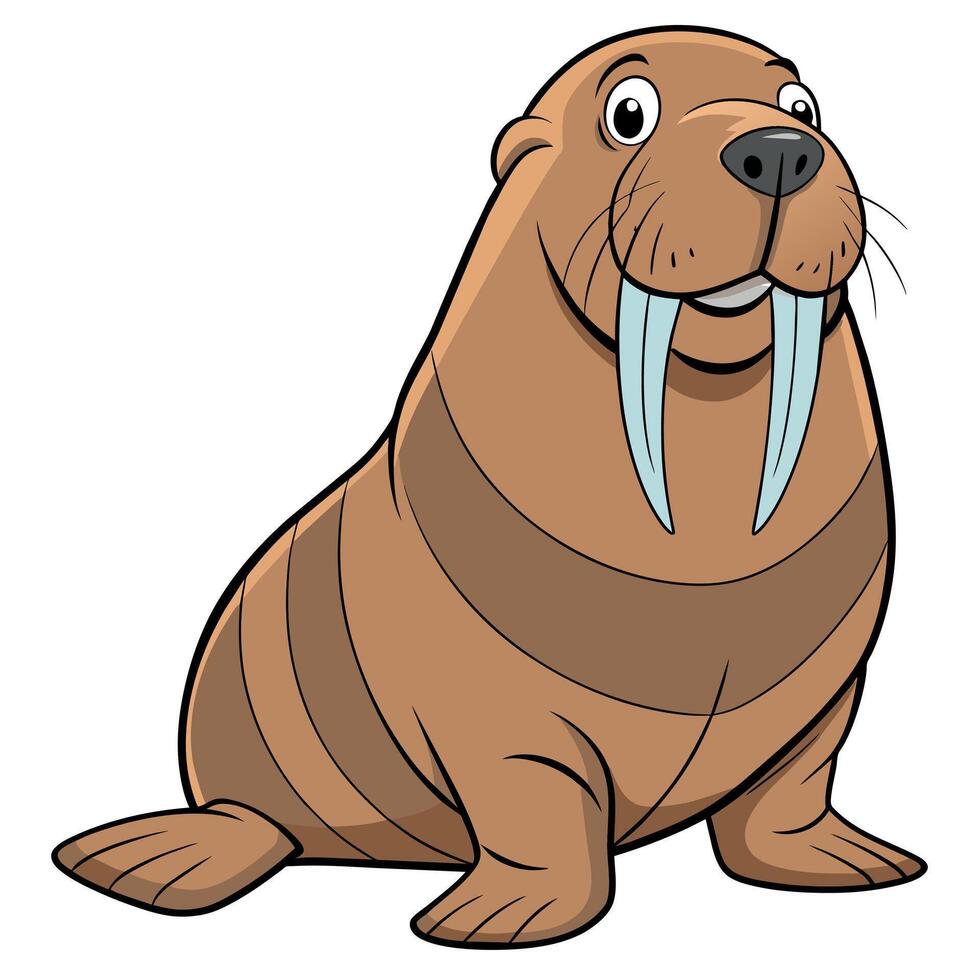 Walrus flat style illustration vector