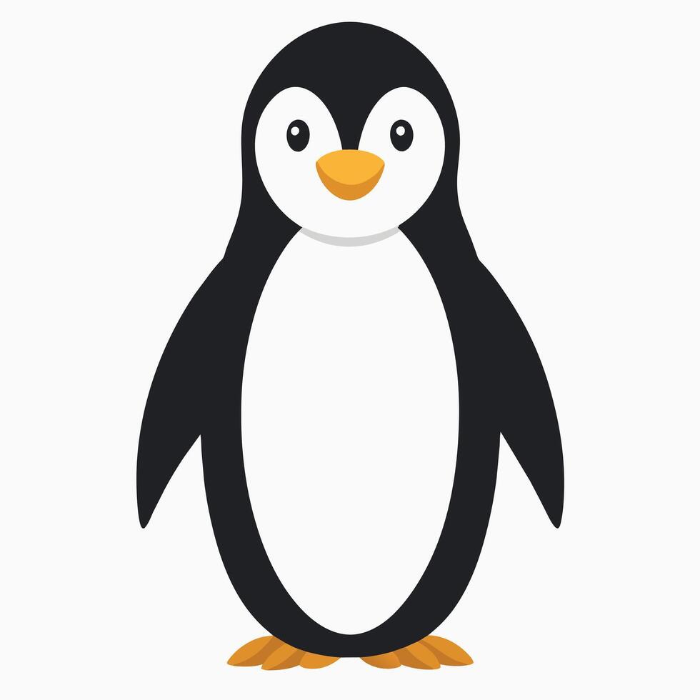 Penguin flat style illustration vector