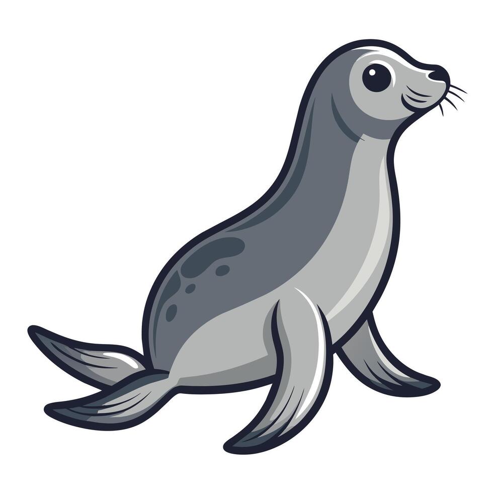 seal animal illustration flat style, a seal animal vector